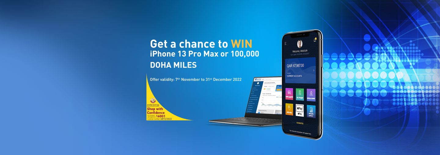 Win iPhone 13 Pro or 100,000 DOHA MILES